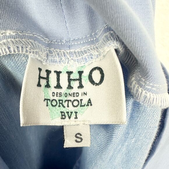 Hiho Marigot Linen Roll Down Pant Size Small Wide Leg Blue Chambray Coastal - Picture 6 of 6